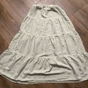 Elegant Light Green Tiered Skirt